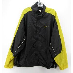 VINTAGE Nike Jacket XL Yellow Windbreaker Coat Colorblock Vented 90s *